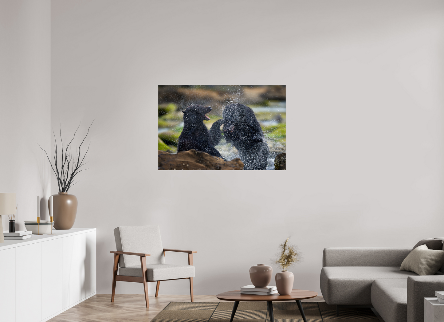 Black Bears Fighting