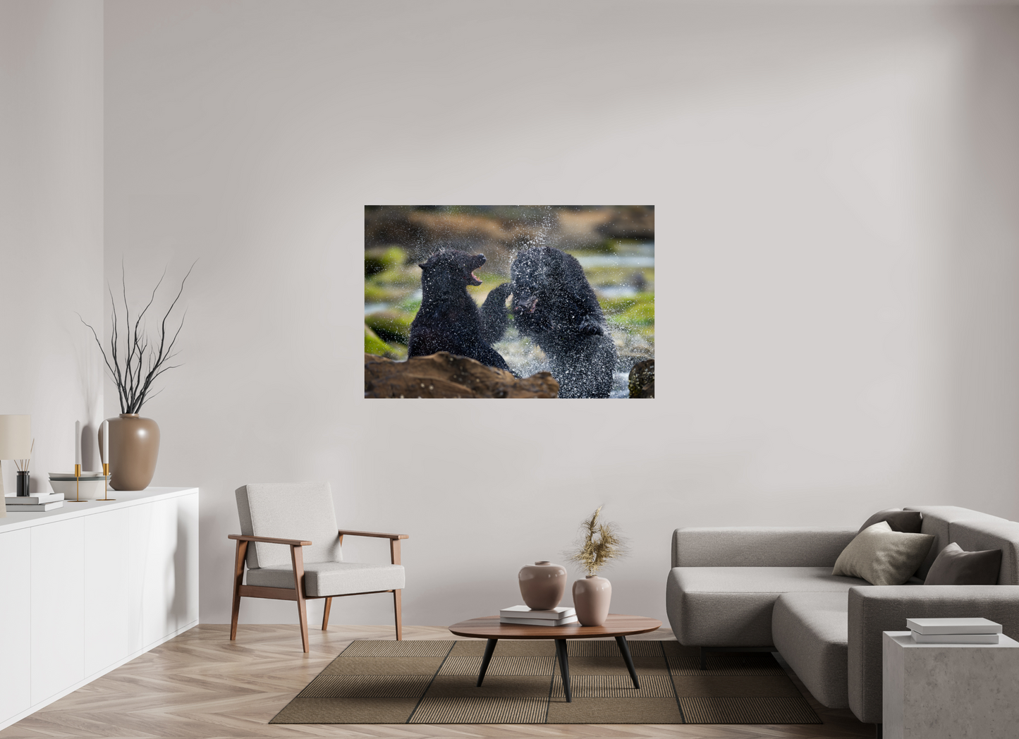 Black Bears Fighting